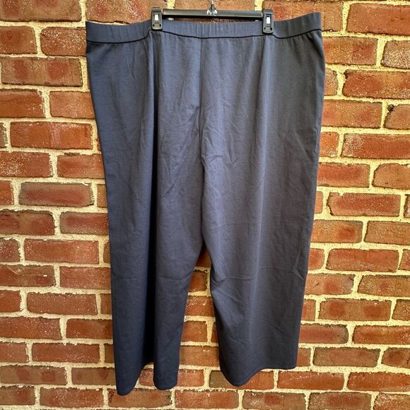 Eileen Fisher $218 Washable Flex Ponte Wide-Leg Pant In Ocean Blue 1X NEW - Picture 2 of 9